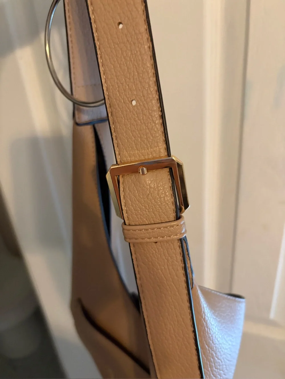 Nude Pebbled Leather Hobo Bag - Women